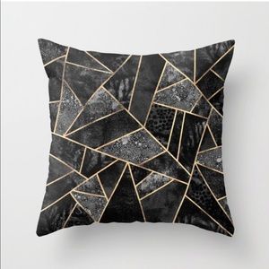 Society6 Black Stone Throw Pillow Cover